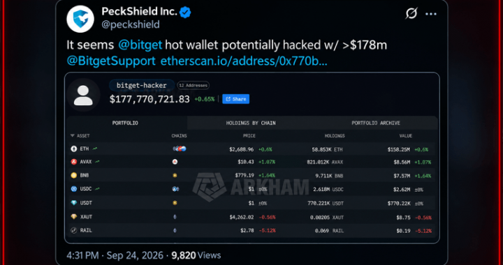 Bitget Hit by $351M Hack, Withdrawals Frozen as Probe Begins