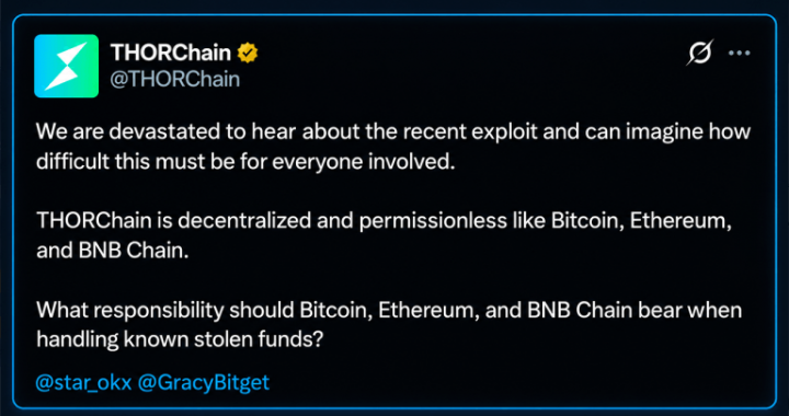 Thorchain Faces Heat as Bitget Hack Revives Bybit Controversy