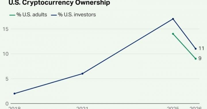 US Crypto Ownership Falls to 11% as 63% of Investors See High Risk