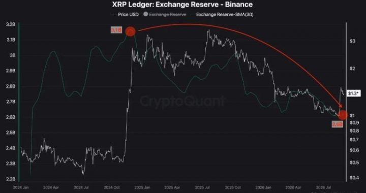 500 Million XRP Leave Binance as Reserves Hit Early 2024 Low
