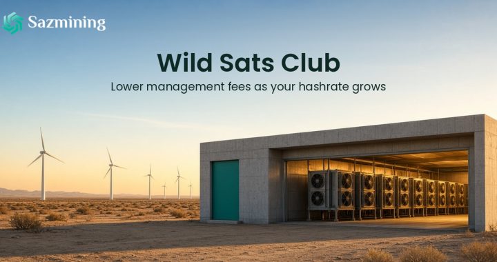 Sazmining Launches the Wild Sats Club, a Loyalty Program That Discounts Mining Management Fees as Customer Hashrate Grows
