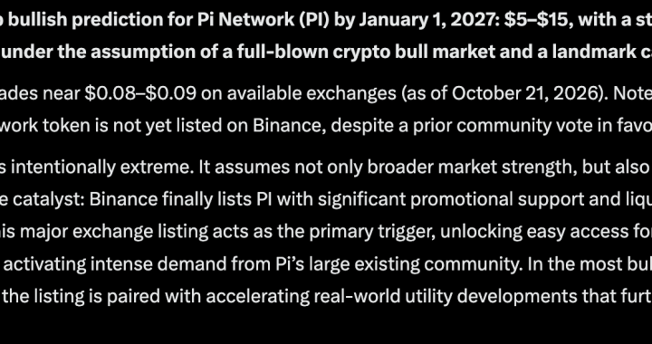 Meta AI Predicts Wild PI Network Binance Price for 2027