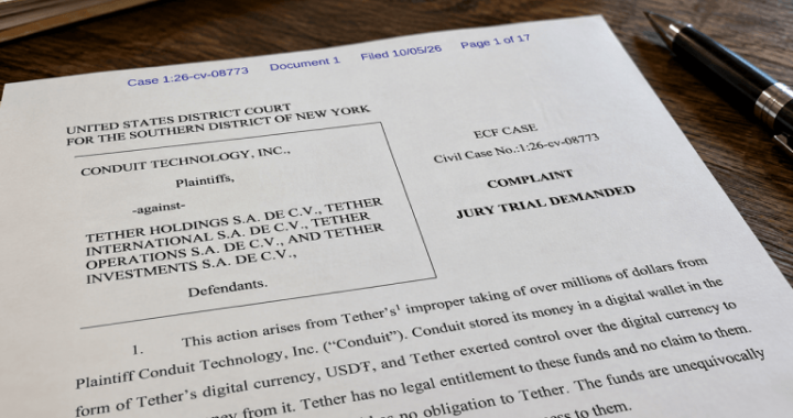Conduit Sues Tether Over a $2.76M USDT Wallet Frozen for a Year