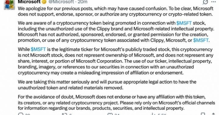 Microsoft’s X Account Hijacked to Promote Clippy Meme Coin