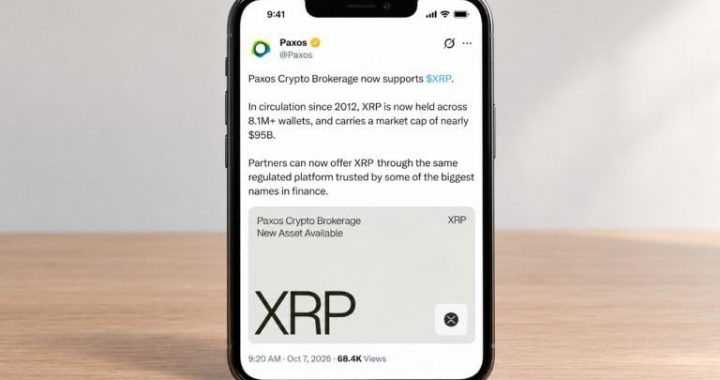 XRP Lands on Paxos, the Crypto Engine Behind PayPal, Venmo, and Schwab