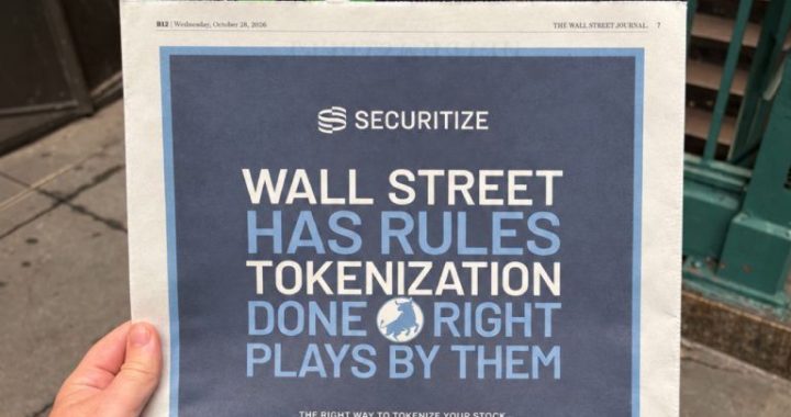 Securitize Defends Tokenization Against Critics With Full-Page WSJ Ad