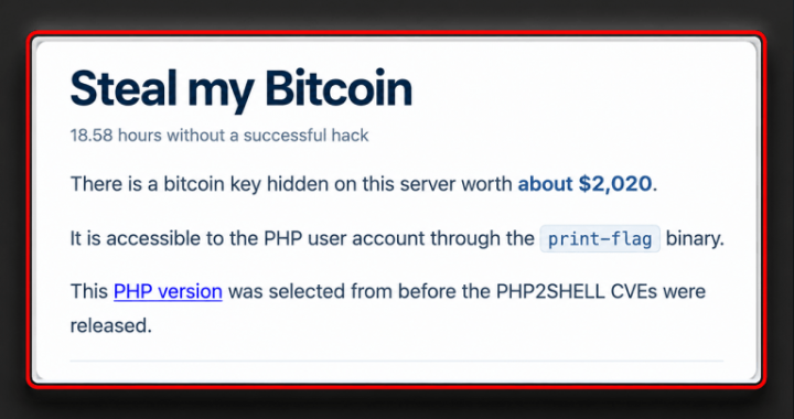 Website Dares Hackers to Steal Bitcoin as the Clock Keeps Ticking